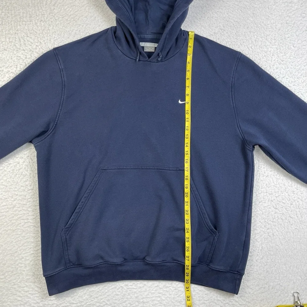 Nike Hoodie Mens XL Blue Vintage 90s Swoosh Boxy‎ Made In Turkey Sweatshirt